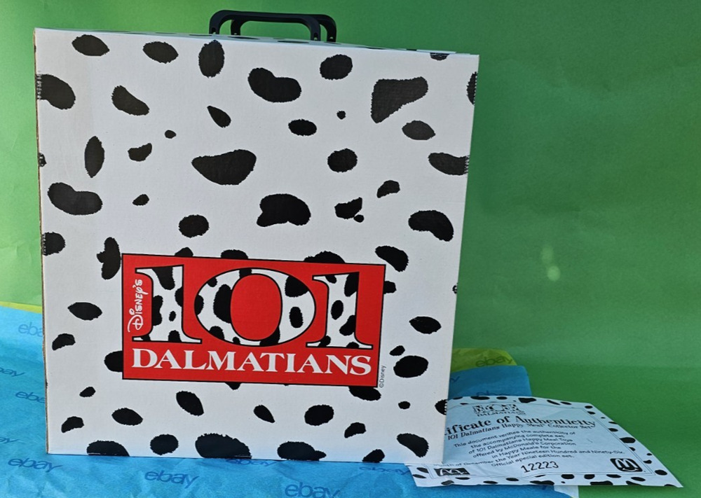 Disney 101 Dalmatians McDonald's Happy Meal Toy Complete Storage Box Set W/COA